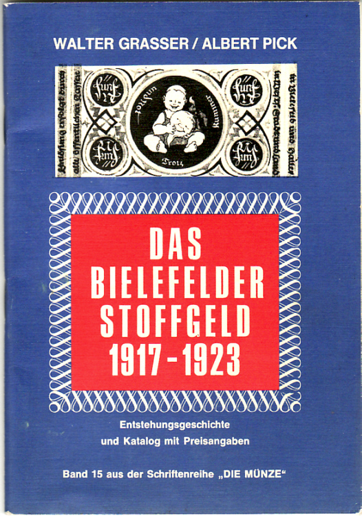 Linen Note Grasser-16b With Stamp Germany 25 Mark Notgeld Bielefeld